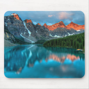 Alfombrilla De Ratón Lago Moraine al atardecer