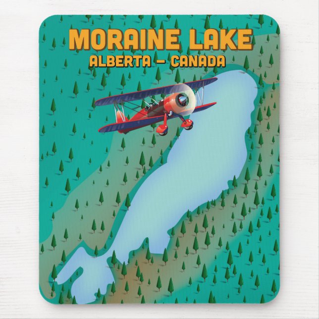 Alfombrilla De Ratón Lago Moraine Mapa de Alberta Canadá (Frente)
