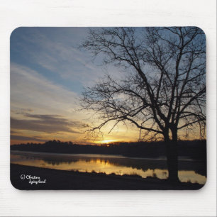 Alfombrilla De Ratón Lago Mousepad de Oak Tree Sunrise