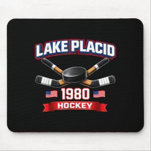 Alfombrilla De Ratón Lago placid 1980 hockey vintage puck usa nueva yor