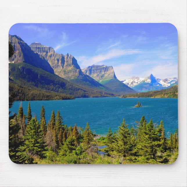 Alfombrilla De Ratón Lago st. Mary, Parque Nacional Glacier, Montana (Frente)