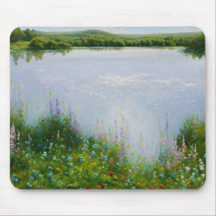 Alfombrilla De Ratón Lagunas y flores silvestres Whimsical Mouse Pad