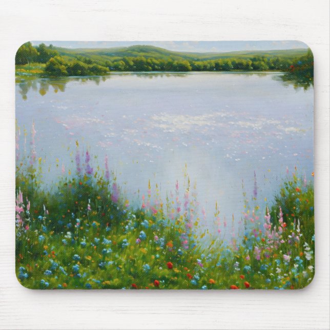 Alfombrilla De Ratón Lagunas y flores silvestres Whimsical Mouse Pad (Frente)