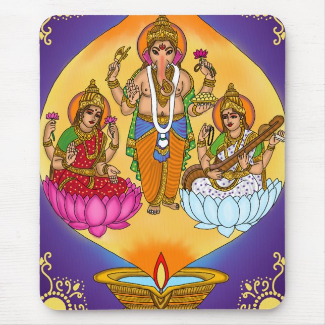 Alfombrilla de ratón Lakshmi Ganesh (Frente)