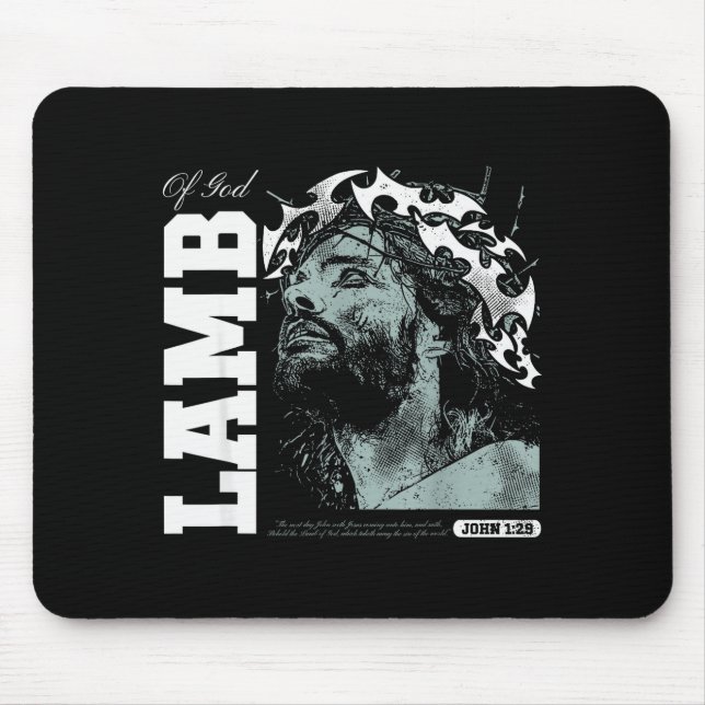 Alfombrilla De Ratón Lamb Of God - Christian Bible Verse Faith  (Frente)