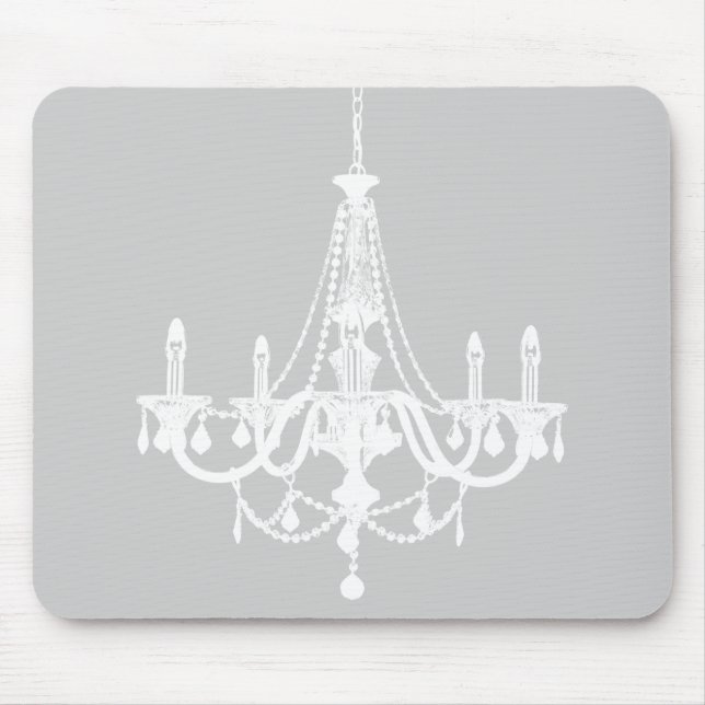 Alfombrilla De Ratón Lámpara blanca y gris elegante (Frente)