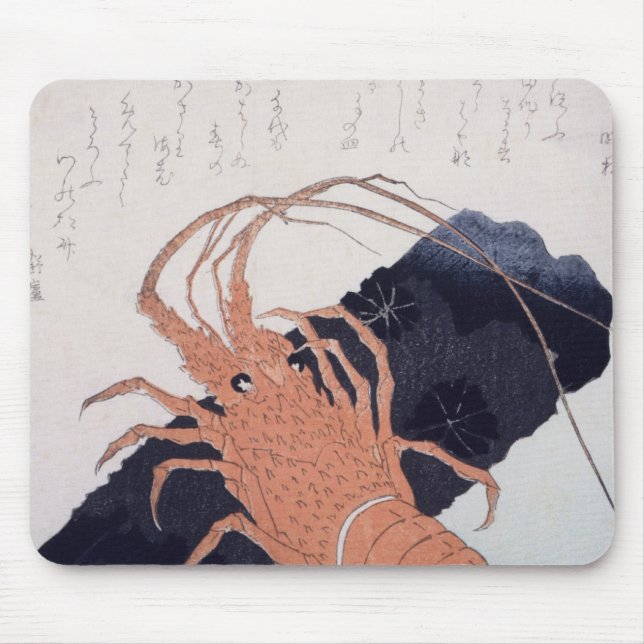 Alfombrilla De Ratón Langoustine con un bloque del carbón de leña, (Frente)