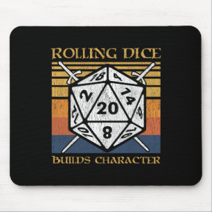 Alfombrilla De Ratón Lanzar Dados Construye Carácter Divertido Rpg Mesa