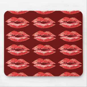 Alfombrilla De Ratón Lápiz labial rojo del beso de los labios