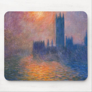 Alfombrilla De Ratón Las casas del parlamento de Claude Monet al atarde