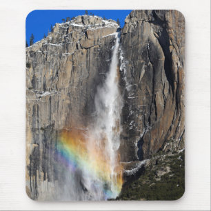 Alfombrilla De Ratón Las cataratas de Yosemite con el arco iris