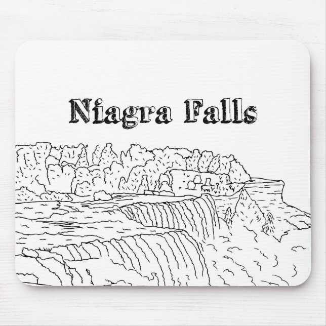 Alfombrilla De Ratón Las cataratas del Niágara Vacaciones Dibujo Viajes (Frente)