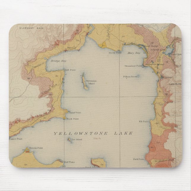 Alfombrilla De Ratón Las costas del lago Yellowstone (Frente)