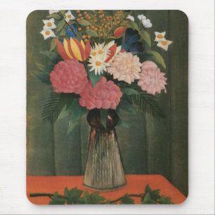 Alfombrilla De Ratón Las flores de Henri Rousseau en un florero (1909)
