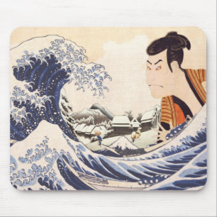 Alfombrilla De Ratón Las grandes olas de collages de ukiyoe