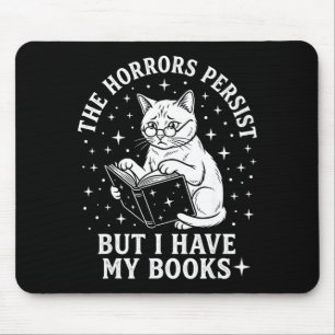 Alfombrilla De Ratón Las horrores persisten pero tengo libros gato dive