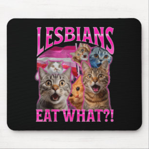Alfombrilla De Ratón Las lesbianas comen Qué_ Gato Divertido Orgullo Ga