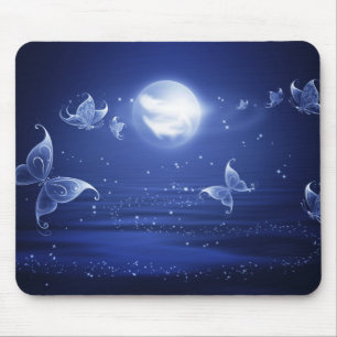 Alfombrilla De Ratón Las mariposas espumosas Luna vuelan por la luz de