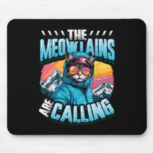 Alfombrilla De Ratón Las Meowtains Están Llamando Snowboard Cat Skiing 