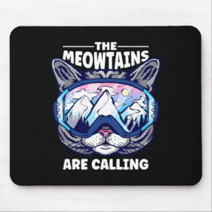 Alfombrilla De Ratón Las Meowtains Llaman A Esquiar Gogles De Snowboard