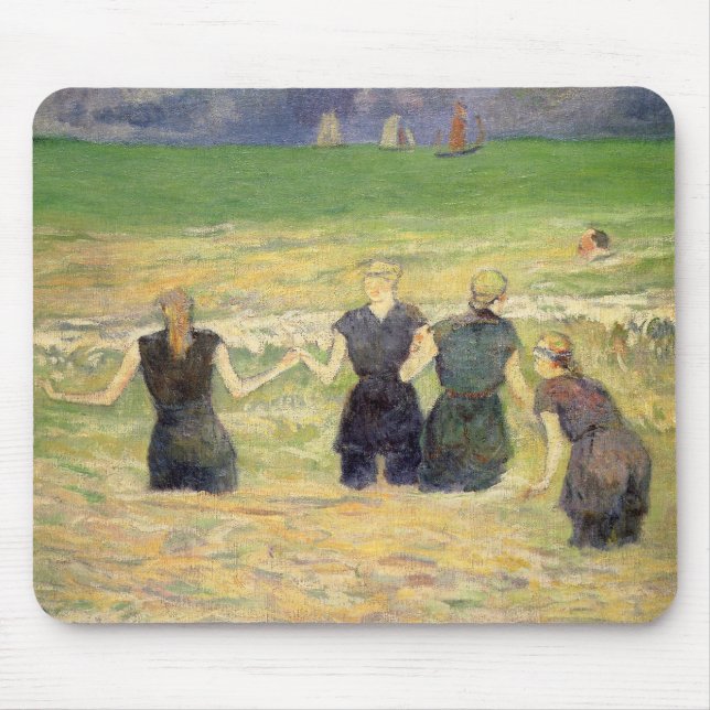 Alfombrilla De Ratón Las mujeres bañan a Dieppe por Paul Gauguin (Frente)