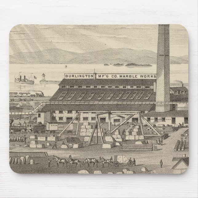 Alfombrilla De Ratón Las obras de mármol de Burlington Manufacturing Co (Frente)