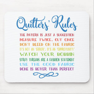 Alfombrilla De Ratón Las reglas de Quilter