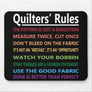 Alfombrilla De Ratón Las reglas de Quilters