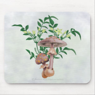 Alfombrilla De Ratón Las setas manchadas oro, estrella florecen