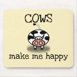 Alfombrilla De Ratón Las vacas me hacen feliz