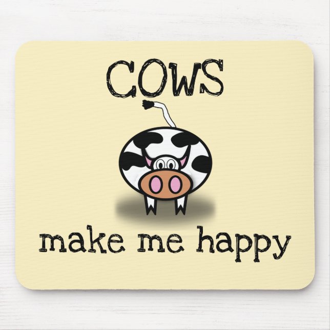 Alfombrilla De Ratón Las vacas me hacen feliz (Frente)