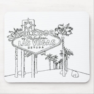 Alfombrilla De Ratón Las Vegas Vacaciones Dibujando Arte de Viajar