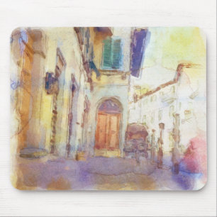 Alfombrilla De Ratón Las vistas de Florencia hicieron en acuarela