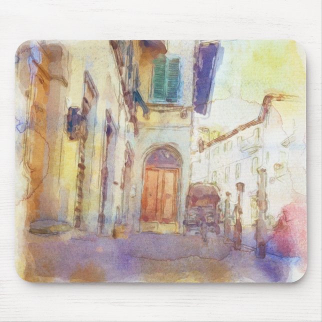 Alfombrilla De Ratón Las vistas de Florencia hicieron en acuarela (Frente)
