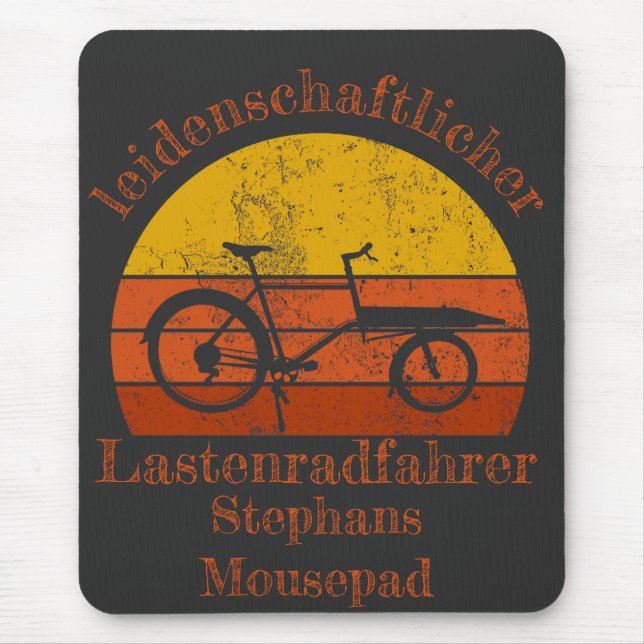 Alfombrilla De Ratón Lastenrad im Sonnenuntergang, Dein Name (Frente)
