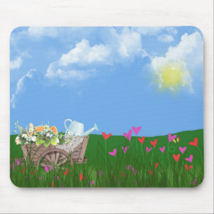 Alfombrilla De Ratón lata rociadora en carretilla