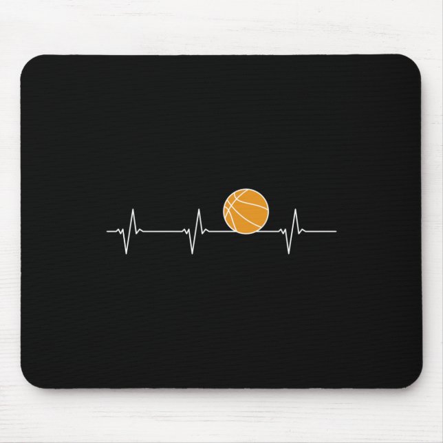 Alfombrilla De Ratón Latido De Baloncesto - Pulso De Ball Ecg Para Los  (Frente)