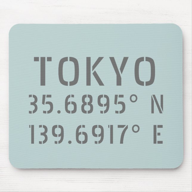 Alfombrilla De Ratón Latitud y longitud de Tokio (Frente)