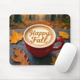 Alfombrilla De Ratón Latte Happy Fall En Red Mug
