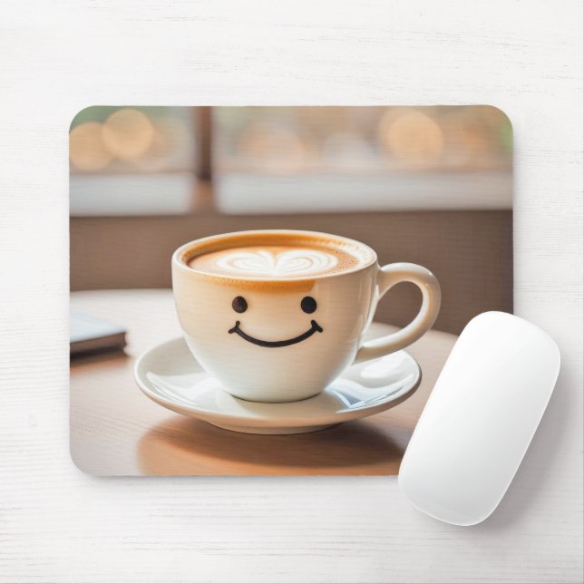 Alfombrilla De Ratón Latte sonriente junto a una ventana soleada (Con ratón)