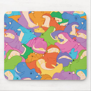 Alfombrilla De Ratón Laughing Hippos - bright colours