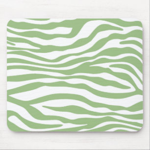 Alfombrilla De Ratón Laurel Green Zebra Strips Animal Print