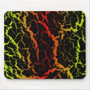 Alfombrilla De Ratón Lava espacial agrietada - Lime/Rojo