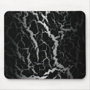 Alfombrilla De Ratón Lava espacial craqueada - Blanco/Negro
