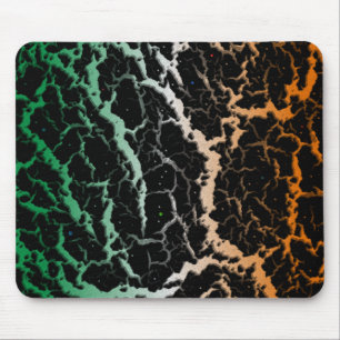Alfombrilla De Ratón Lava espacial craqueada - Verde/Blanco/Naranja