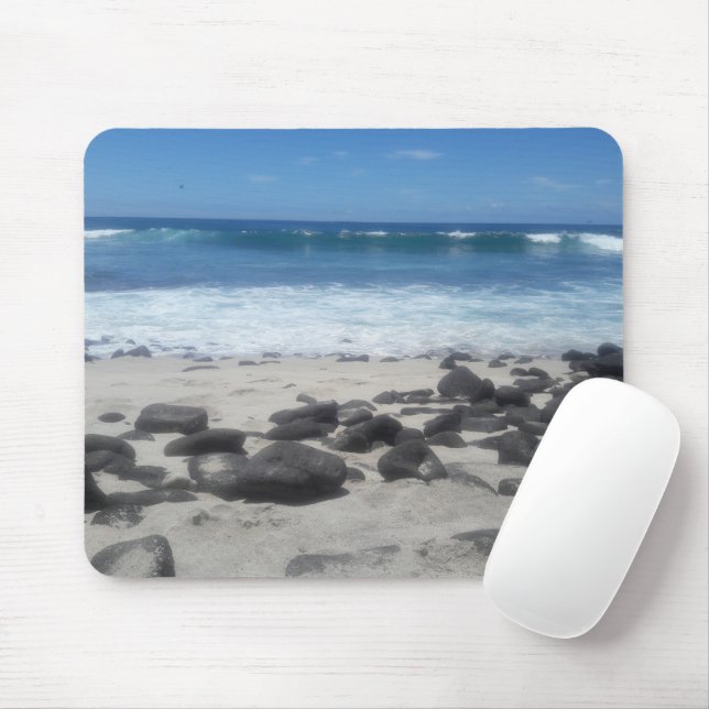 Alfombrilla De Ratón Lava Rock Beach Ocean Waves Mouse Pad (Con ratón)