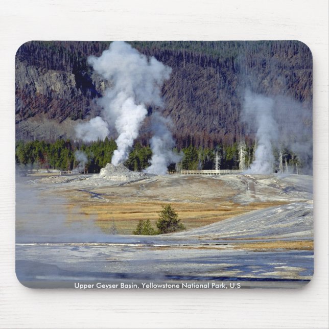 Alfombrilla De Ratón Lavabo superior del géiser, parque nacional de (Frente)
