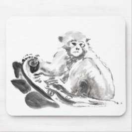 Alfombrilla De Ratón Lavado de pintura de mono Año Zodiac Mousepad