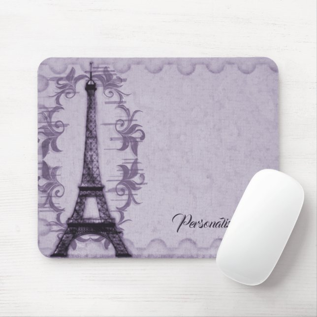 Alfombrilla De Ratón Lavender Eiffel Tower Mousepad (Con ratón)