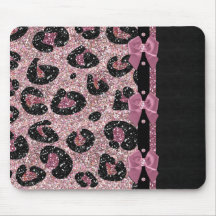 Lazos de cinta de estampado de leopardo rosa RAB R